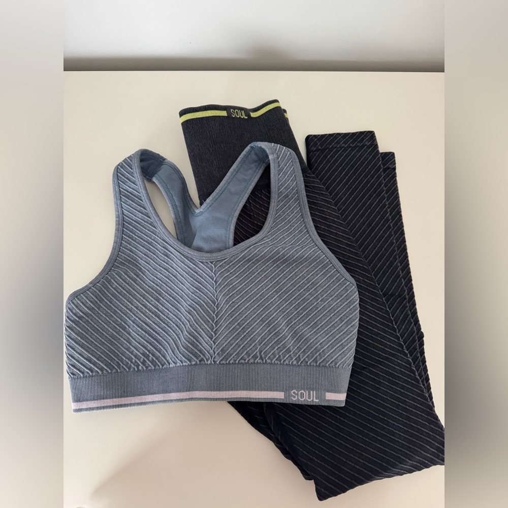 Soulcycle Blue and Black Activewear Set